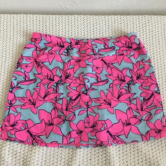 JOFIT STRETCH TENNIS SKORT BLUE WITH PINK FLOWERS SIZE WOM MEDIUM (15) - Picture 1 of 6